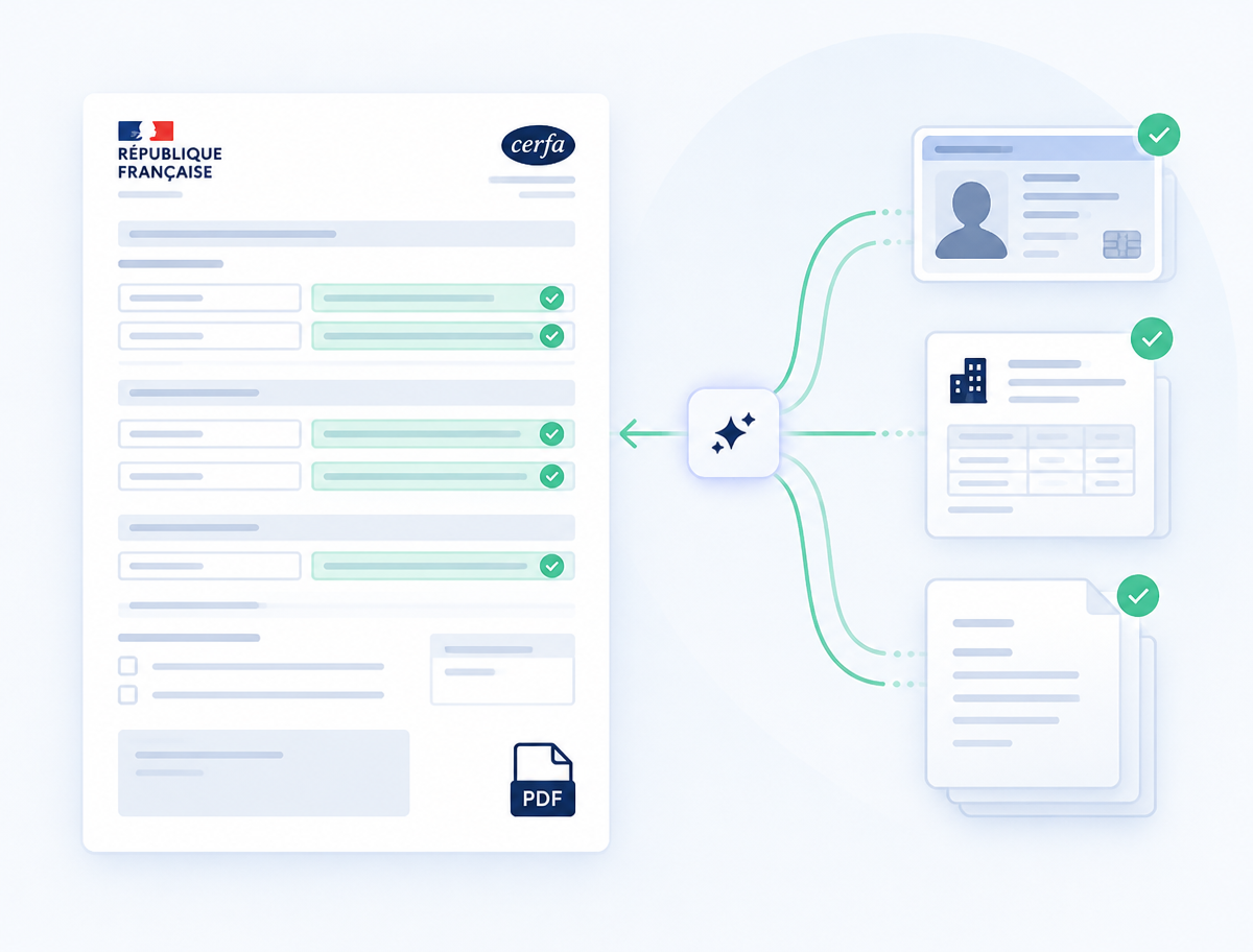 Les documents sont lus par l'IA et le CERFA officiel se remplit automatiquement